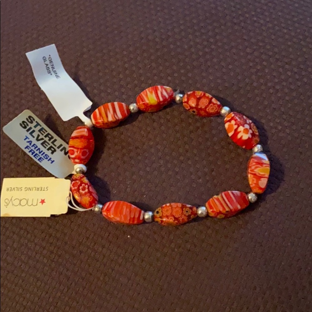 Macy’s sterling silver and glass bracelet